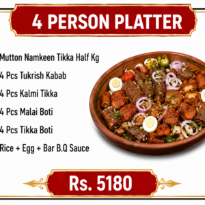 Zaiqa Bar B.Q Platter 4 Person Serving